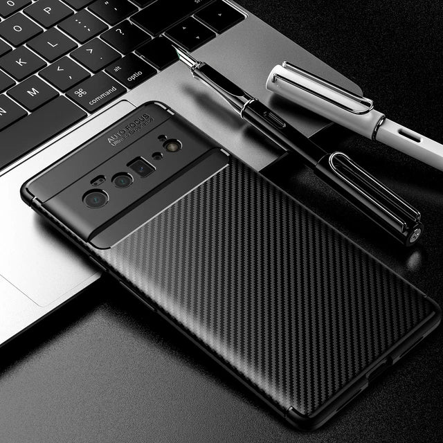 carbon fiber pattern TPU bumper Google Case - DealJustDeal