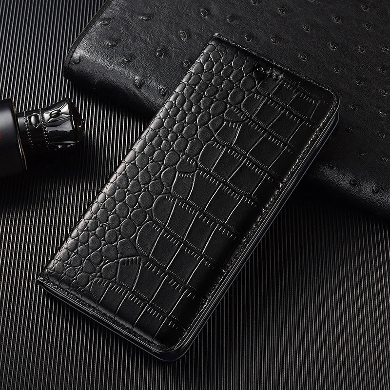 Crocodile Genuine Leather Flip Galaxy A Case - DealJustDeal