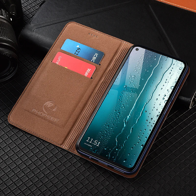 Magnetic Genuine Leather Galaxy Case - DealJustDeal