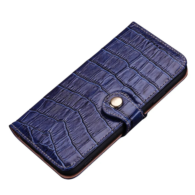 Crocodile Flip Wallet Genuine Leather iPhone Case - DealJustDeal