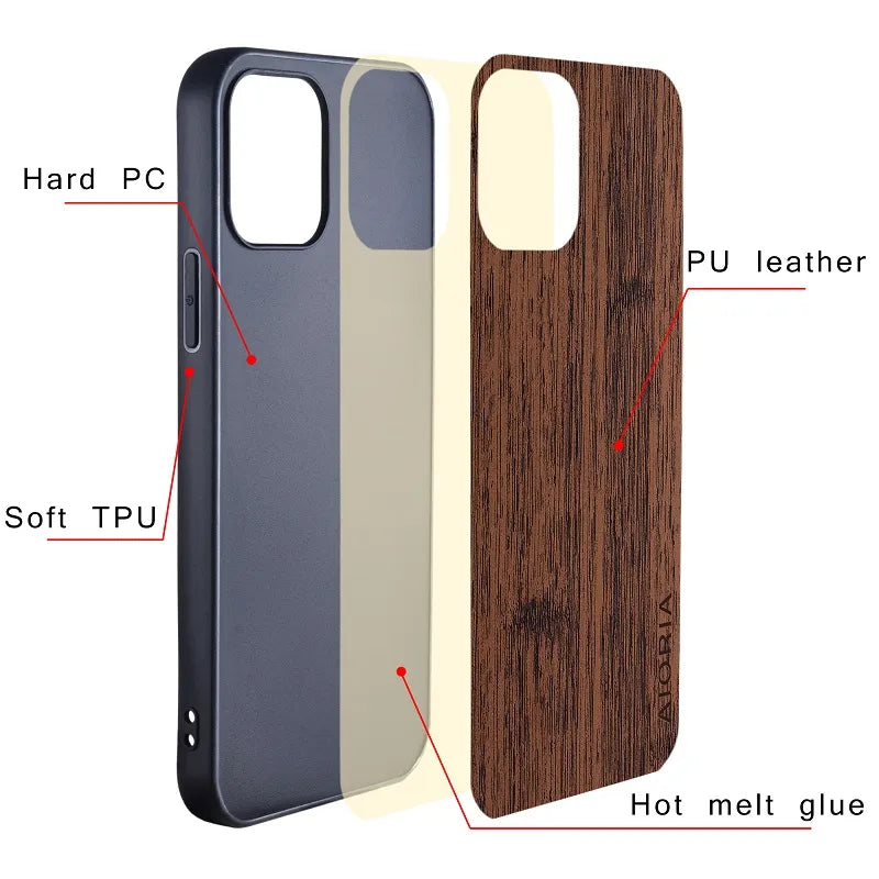 bamboo wood pattern Leather google case - DealJustDeal