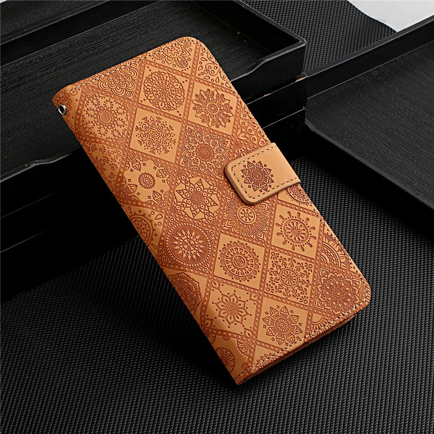 Card Holder Stand  National Pattern Flip Wallet Leather iPhone Case - DealJustDeal