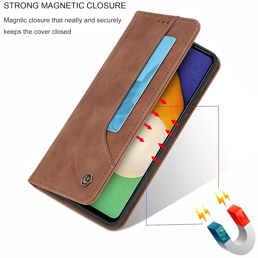 Leather Wallet Cards Flip Magnetic Galaxy S Case - DealJustDeal