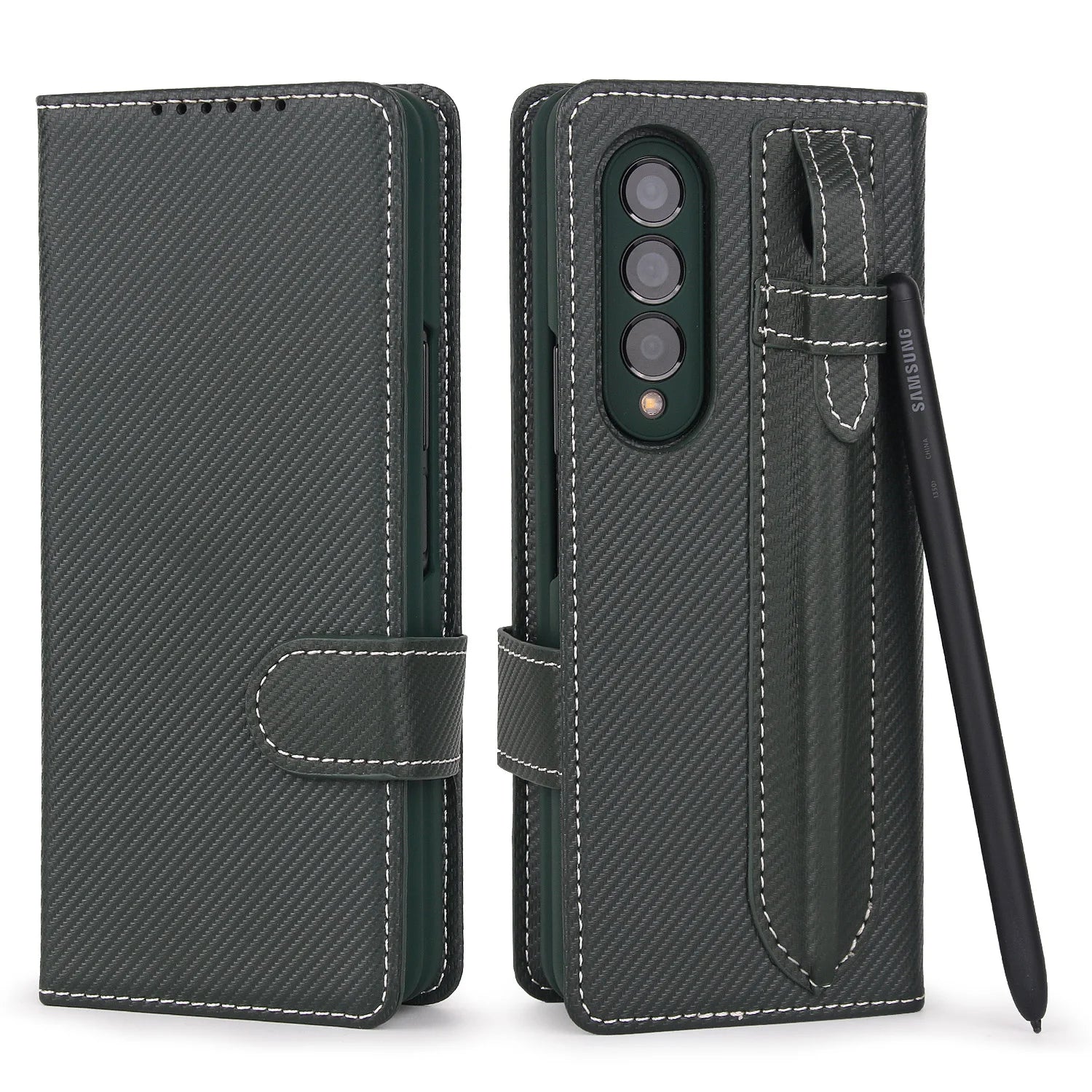 Magnetic Leather Card Slot Wallet Galaxy Z Fold Case - DealJustDeal