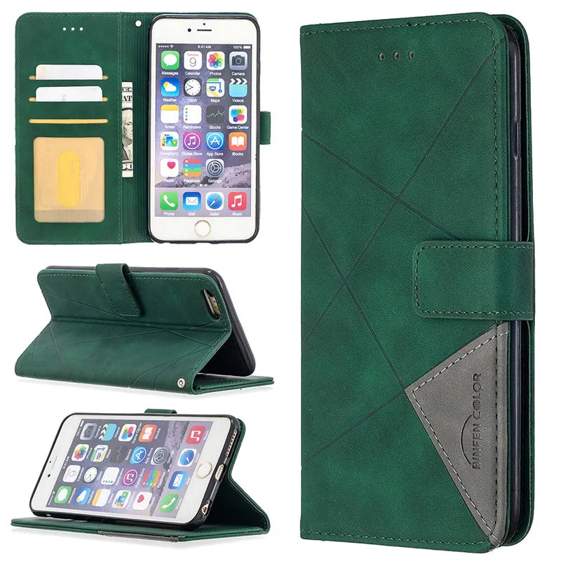 Magnetic Wallet Flip Leather iPhone Case - DealJustDeal