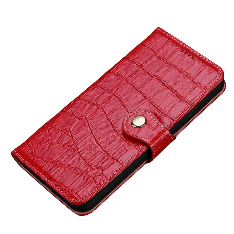 Crocodile Flip Wallet Genuine Leather iPhone Case - DealJustDeal