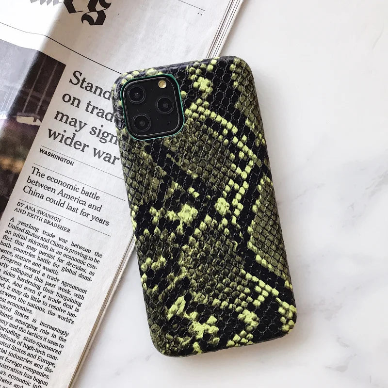 Crocodile Texture Snake Skin Pu Leather iPhone Case - DealJustDeal