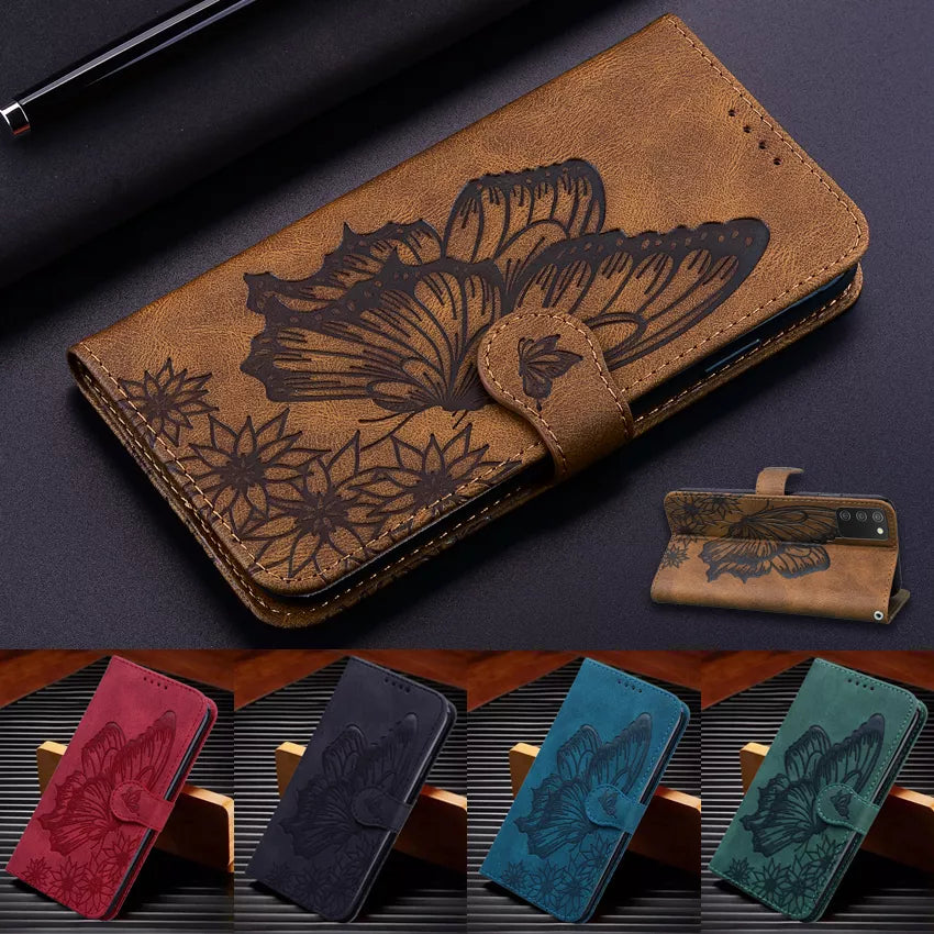 Butterfly Leather Flip Wallet Book iPhone Case - DealJustDeal