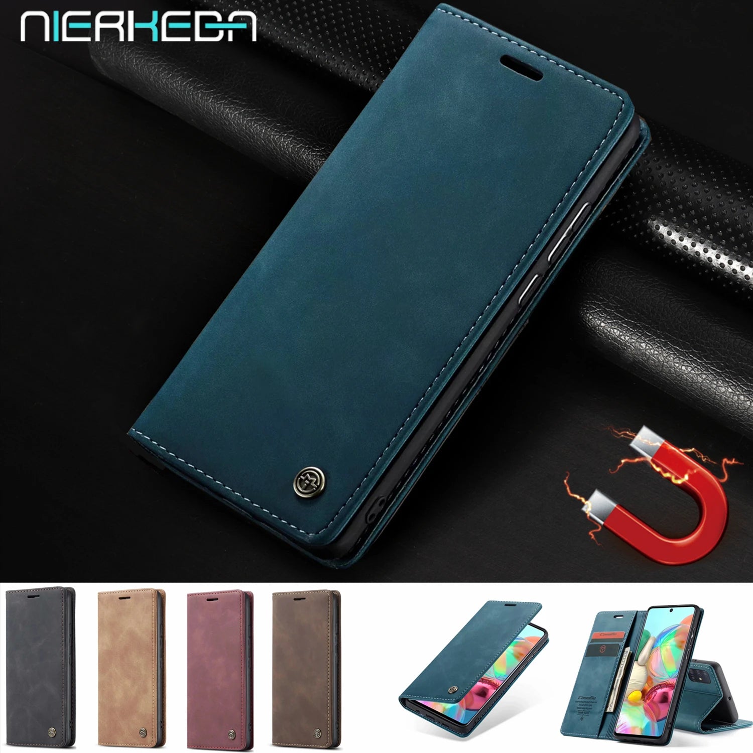 Flip Wallet Leather Galaxy A Case - DealJustDeal