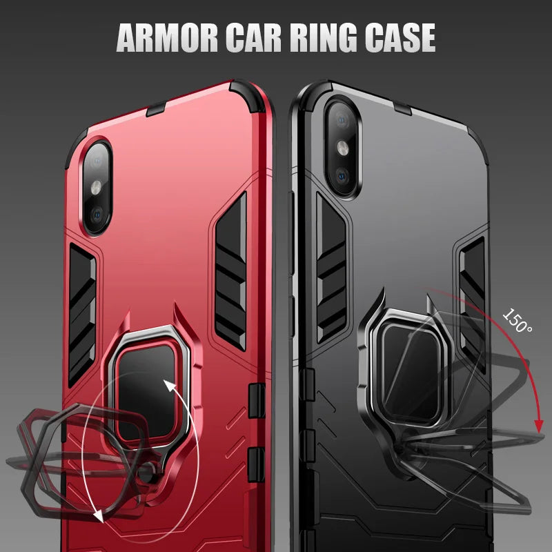 Shockproof Stand Holder Car Ring iPhone Case - DealJustDeal