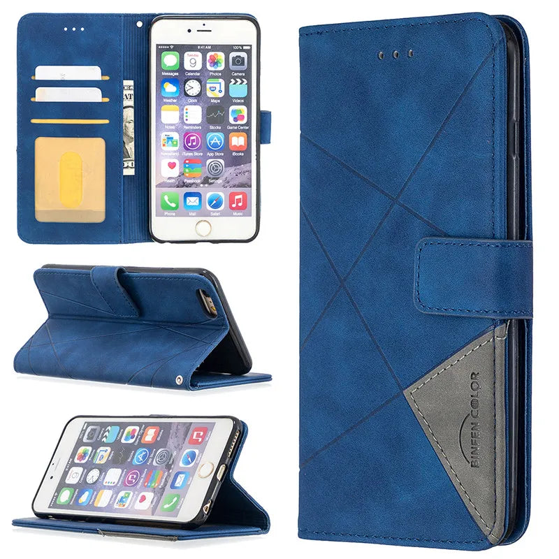 Magnetic Wallet Flip Leather iPhone Case - DealJustDeal