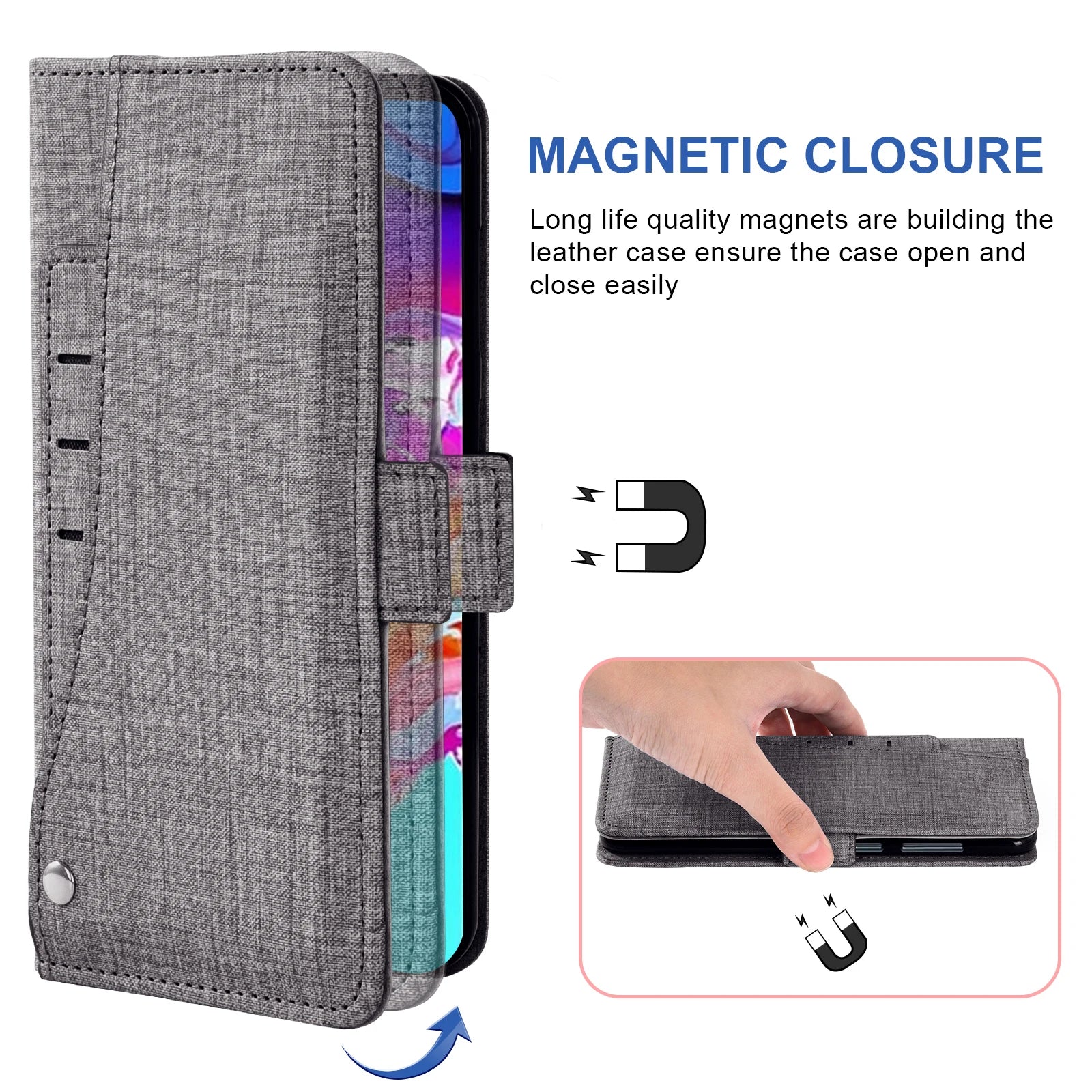 Magnetic Card Holder Leather Flip Wallet Google Case - DealJustDeal