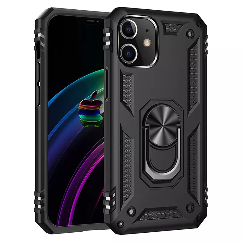 Metal Ring Kickstand Armor Shockproof iPhone Case - DealJustDeal