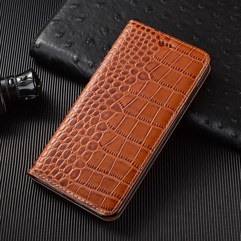 Crocodile Genuine Leather Flip Galaxy A Case - DealJustDeal