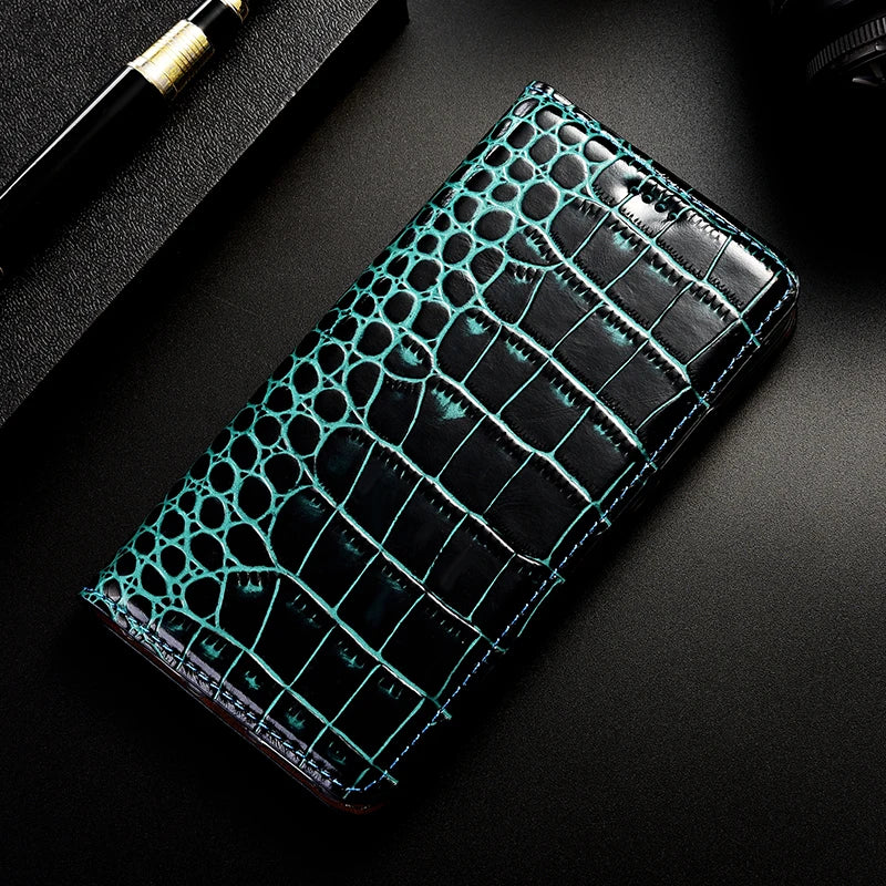 Crocodile Genuine Leather Flip iPhone Case - DealJustDeal