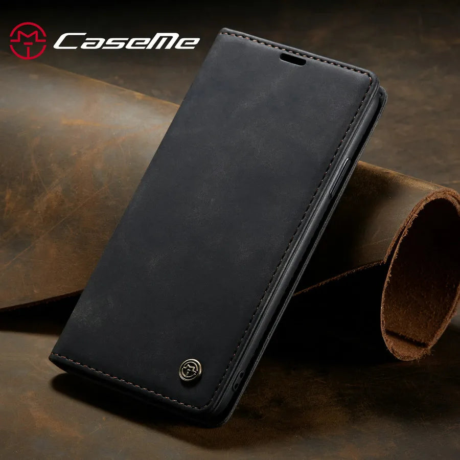 Retro Magnetic Leather Wallet Flip iPhone Case - DealJustDeal