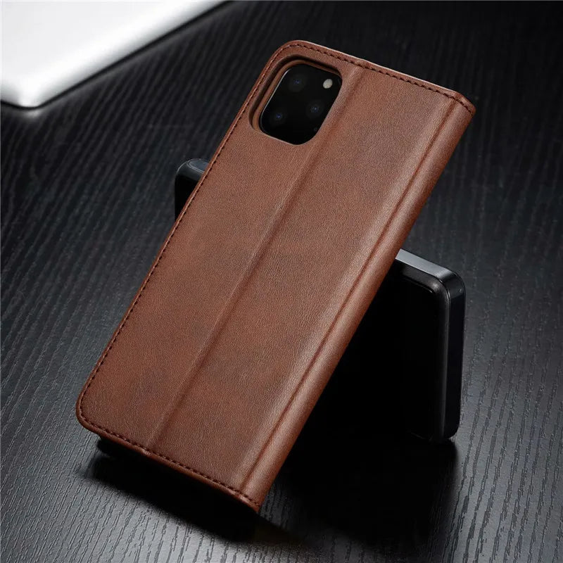 Flip Magnetic Leather iPhone Case - DealJustDeal