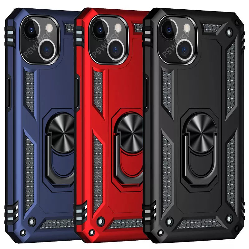 Metal Ring Kickstand Armor Shockproof iPhone Case - DealJustDeal