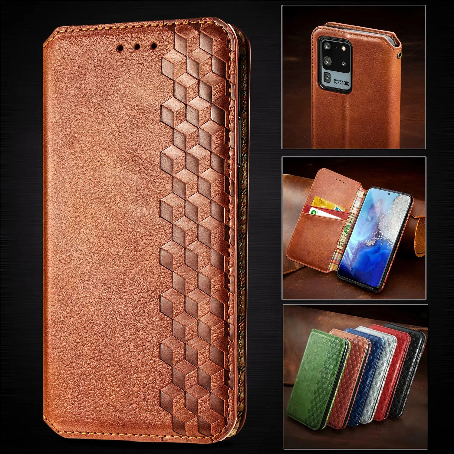 Magnetic Flip Leather Galaxy A, F, M and S Case - DealJustDeal