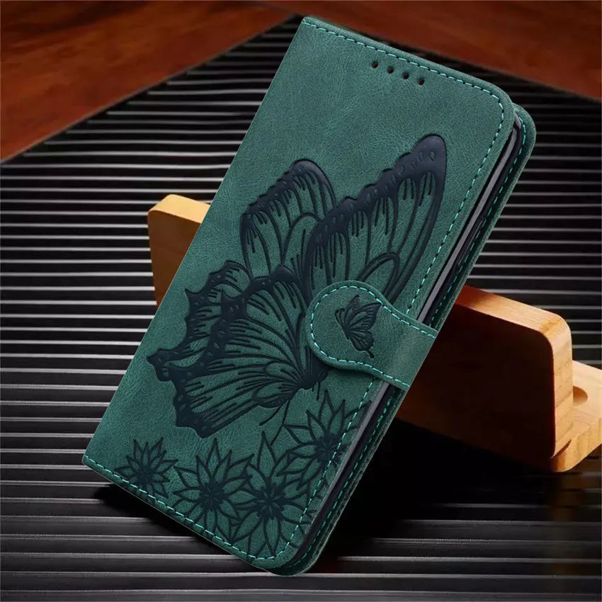 Butterfly Leather Flip Wallet Book iPhone Case - DealJustDeal