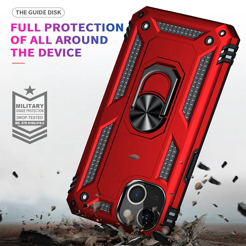 Metal Ring Kickstand Armor Shockproof iPhone Case - DealJustDeal