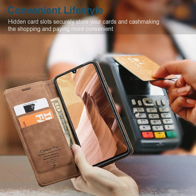 Leather Magnetic Flip Wallet Google Case - DealJustDeal