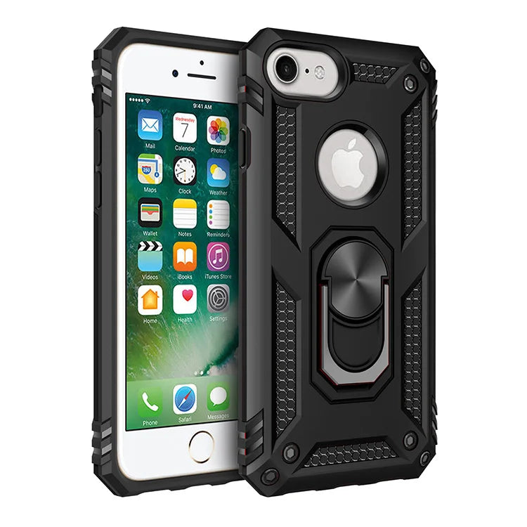 Shockproof Armor Military Drop Protective Ring Holder Magnet iPhone Case - DealJustDeal