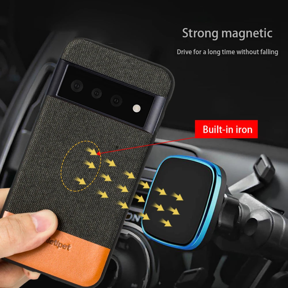 Canvas Leather Magnetic shockproof Google Case - DealJustDeal