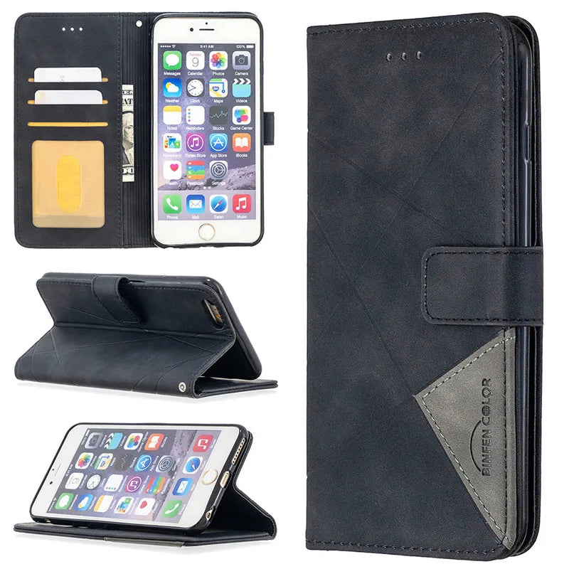 Magnetic Wallet Flip Leather iPhone Case - DealJustDeal