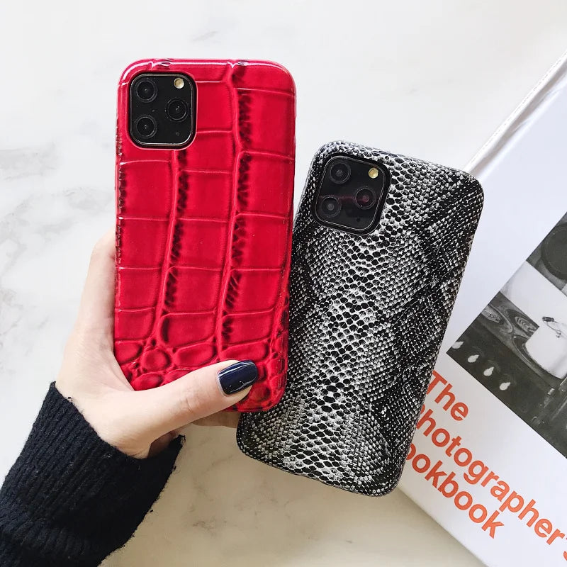 Crocodile Texture Soft Pu Leather iPhone Case - DealJustDeal