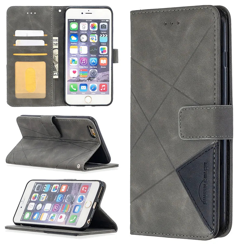 Magnetic Wallet Flip Leather iPhone Case - DealJustDeal