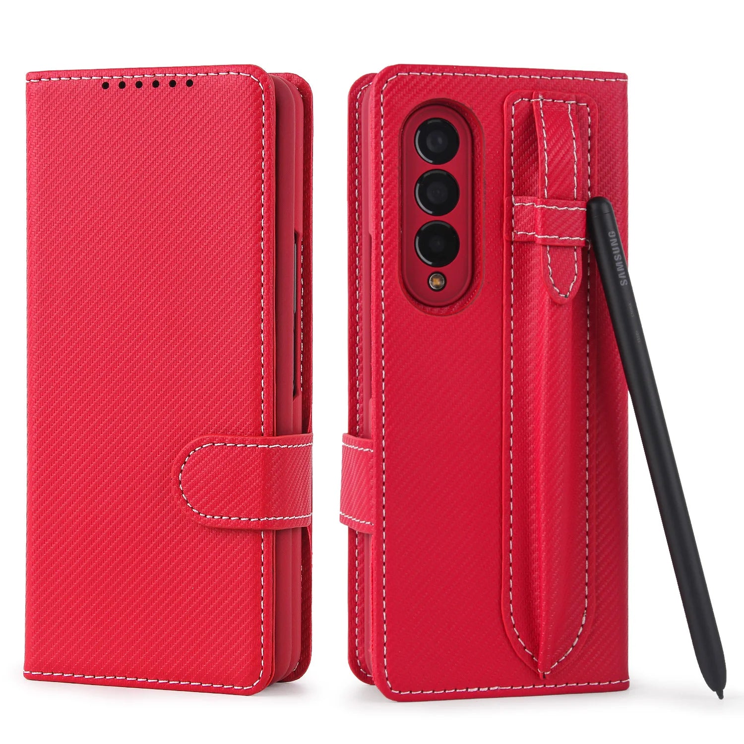 Magnetic Leather Card Slot Wallet Galaxy Z Fold Case - DealJustDeal