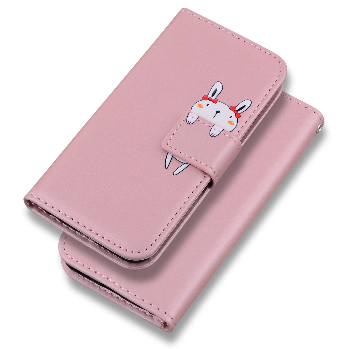 Lovely Animal Card Holder Flip Leather iPhone Case - DealJustDeal
