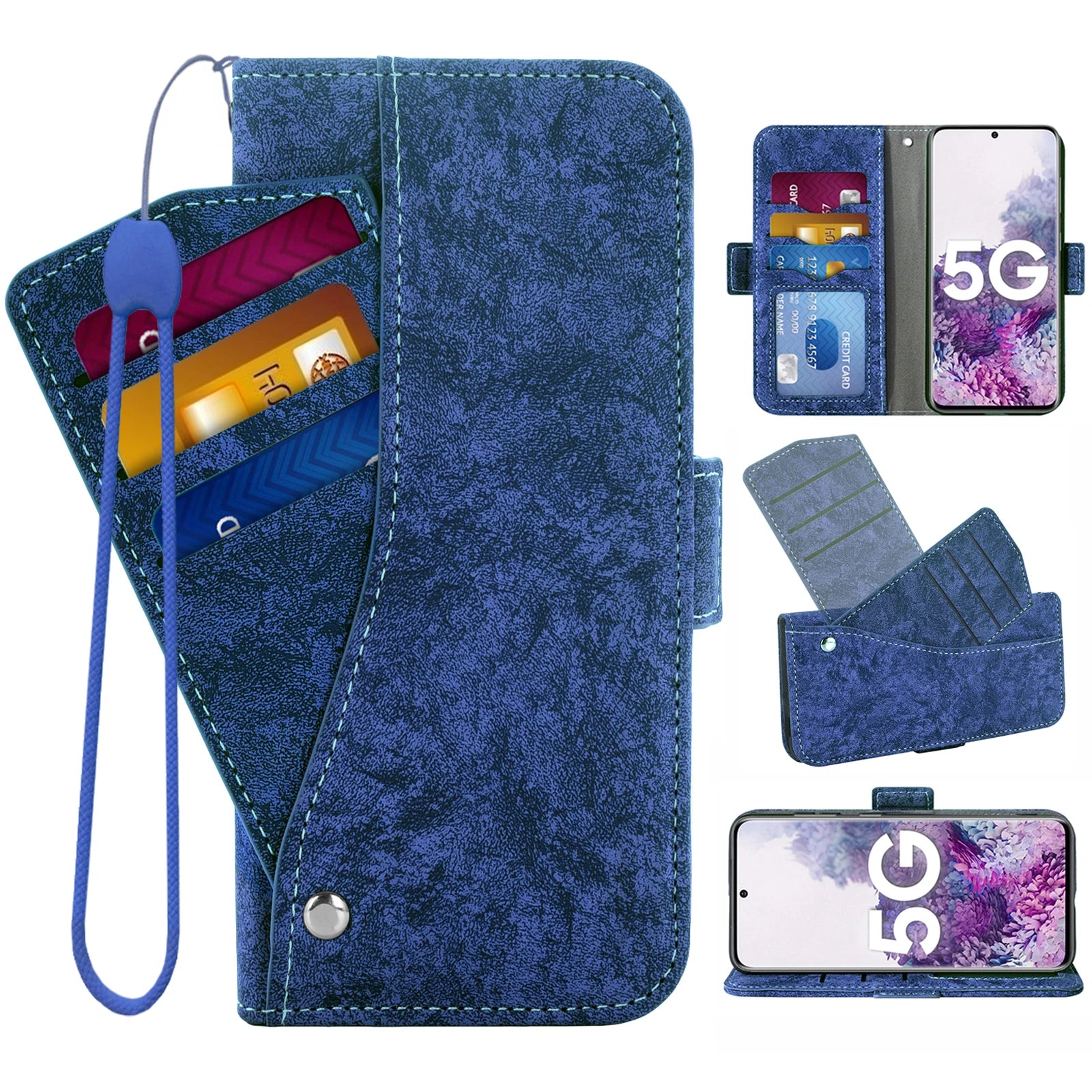 Strap Card Holder Stand Flip Wallet Leather Google Case - DealJustDeal