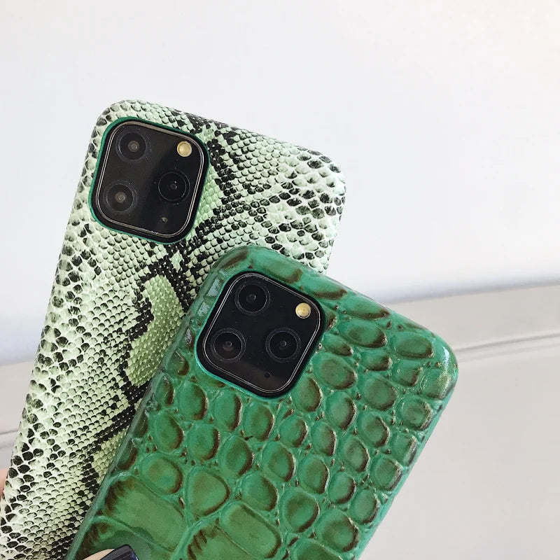 Crocodile Texture Snake Skin Pu Leather iPhone Case - DealJustDeal