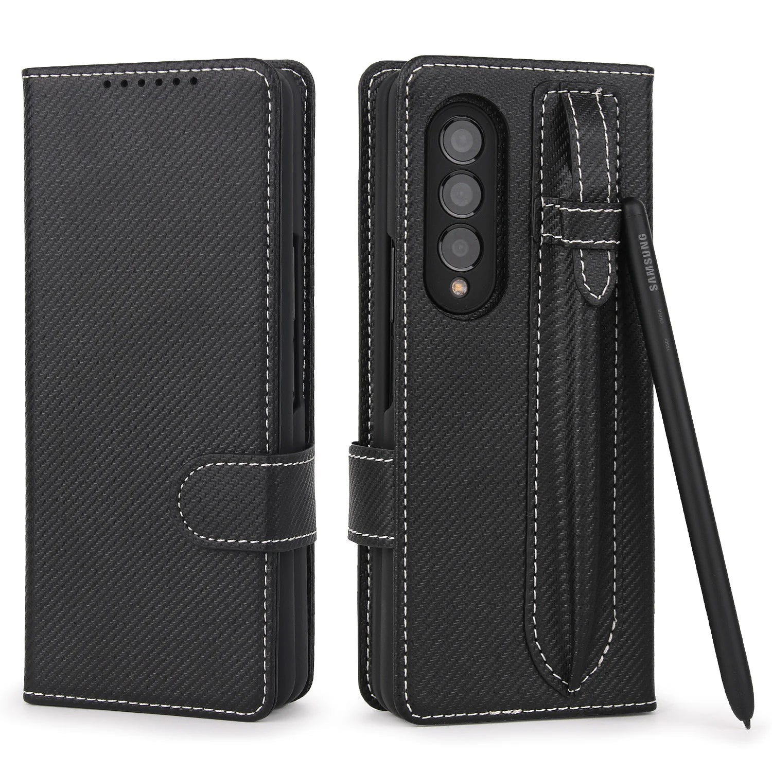 Magnetic Leather Card Slot Wallet Galaxy Z Fold Case - DealJustDeal