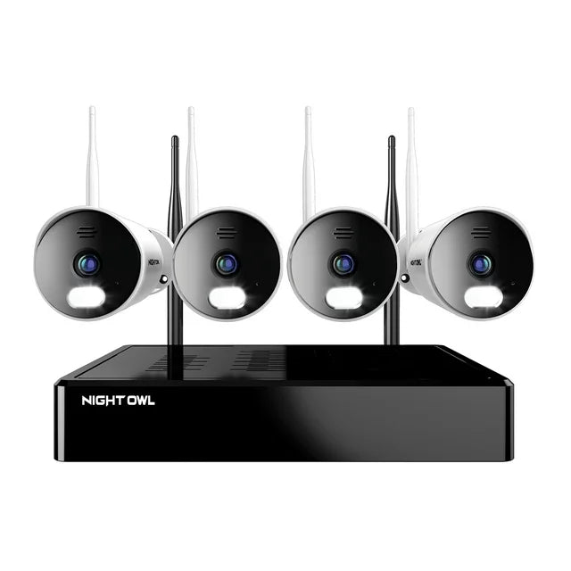 Night Owl 10 Channel 4K Wi-Fi NVR with 1TB Hard Drive and 4 Wi-Fi IP 1080p HD Spotlight Cameras - DealJustDeal