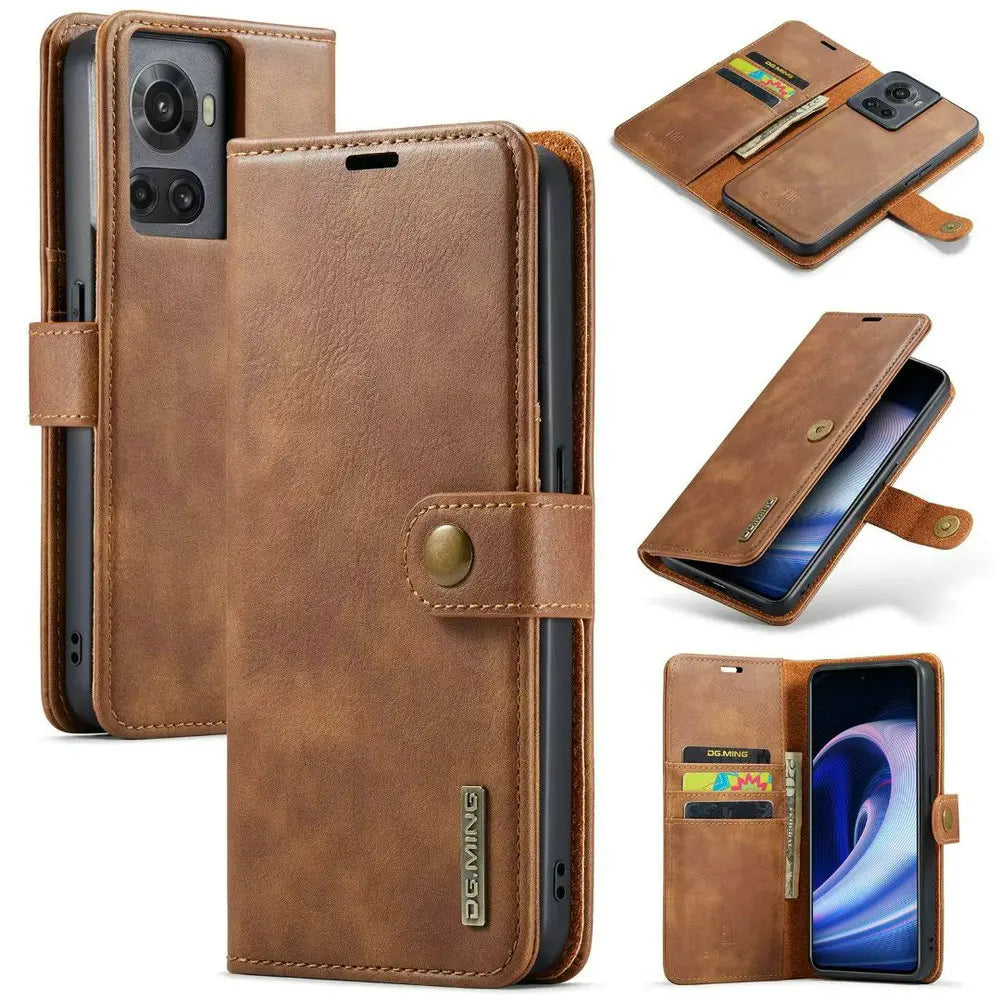 Leather Wallet Book Magnet Detachable Flip Cover Goolge Case - DealJustDeal