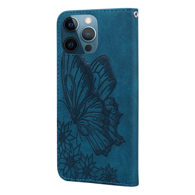 Butterfly Card Holder Wallet Leather iPhone Case - DealJustDeal