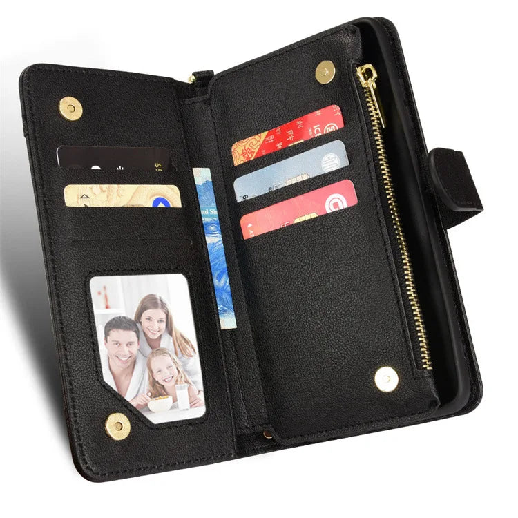 Magnetic Wallet Zipper Leather Galaxy Z Fold Case - DealJustDeal