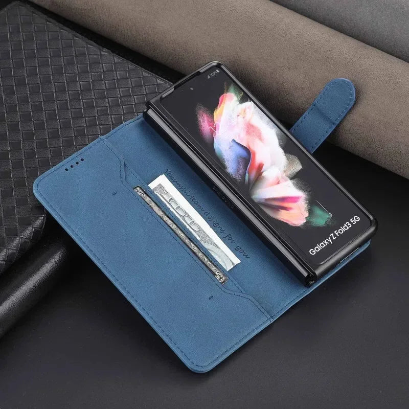 Card Slot Holder PU Wallet Leather Galaxy Z Fold Case - DealJustDeal