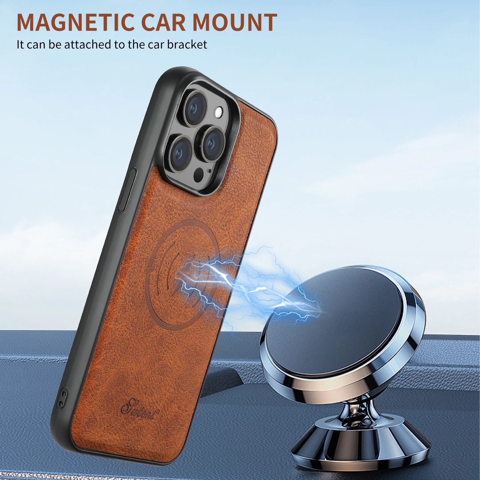 Wireless Charging Magnetic Leather iPhone Case - DealJustDeal