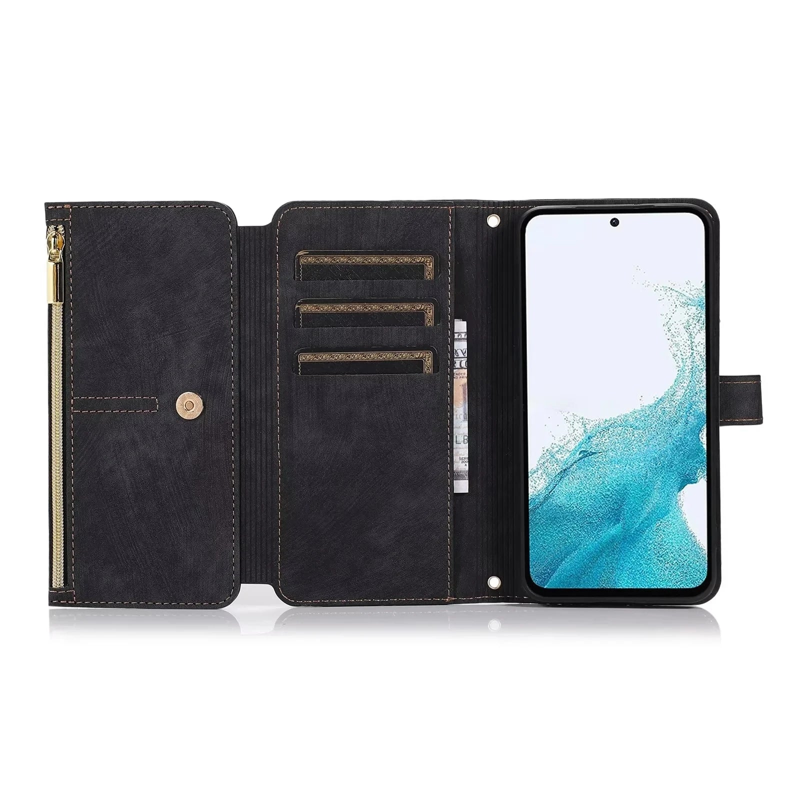 Shoulder Strap Card Holder Leather Wallet Galaxy A, M and S Case - DealJustDeal