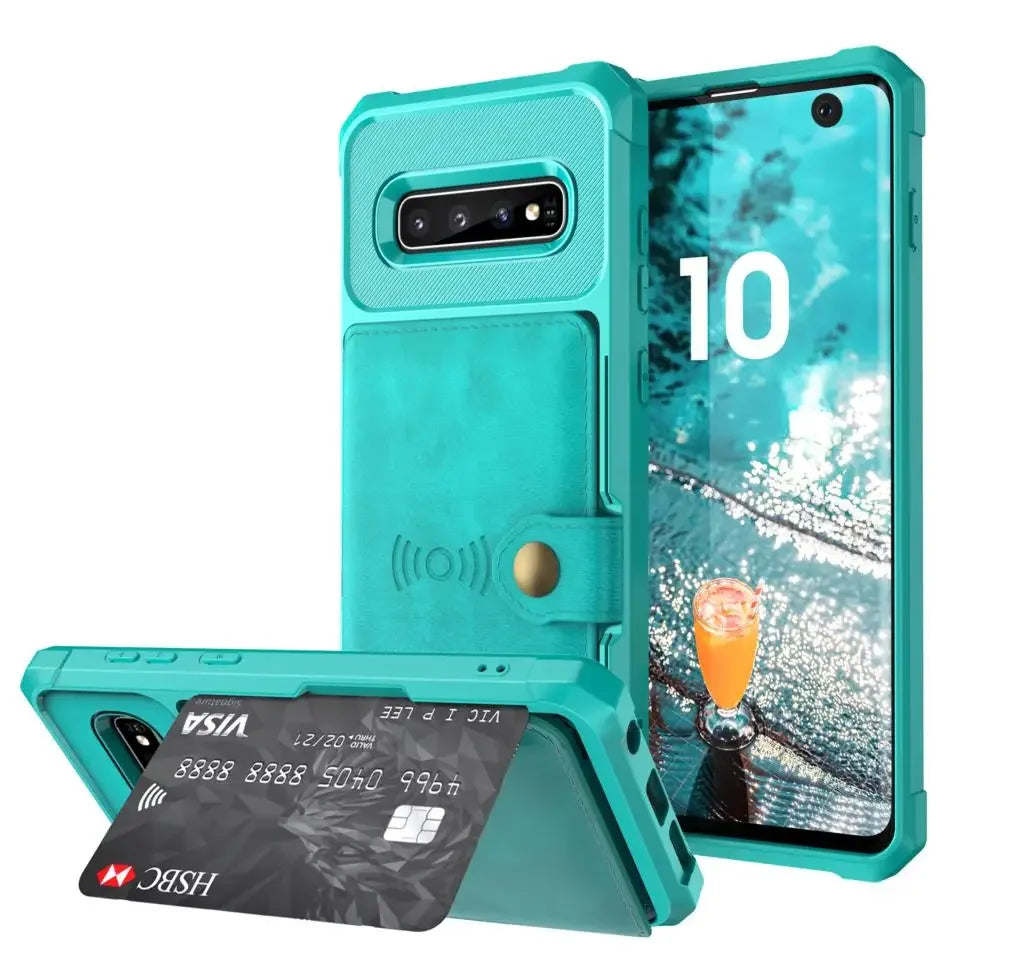 PU Leather Flip Wallet Galaxy Note and S Case - DealJustDeal