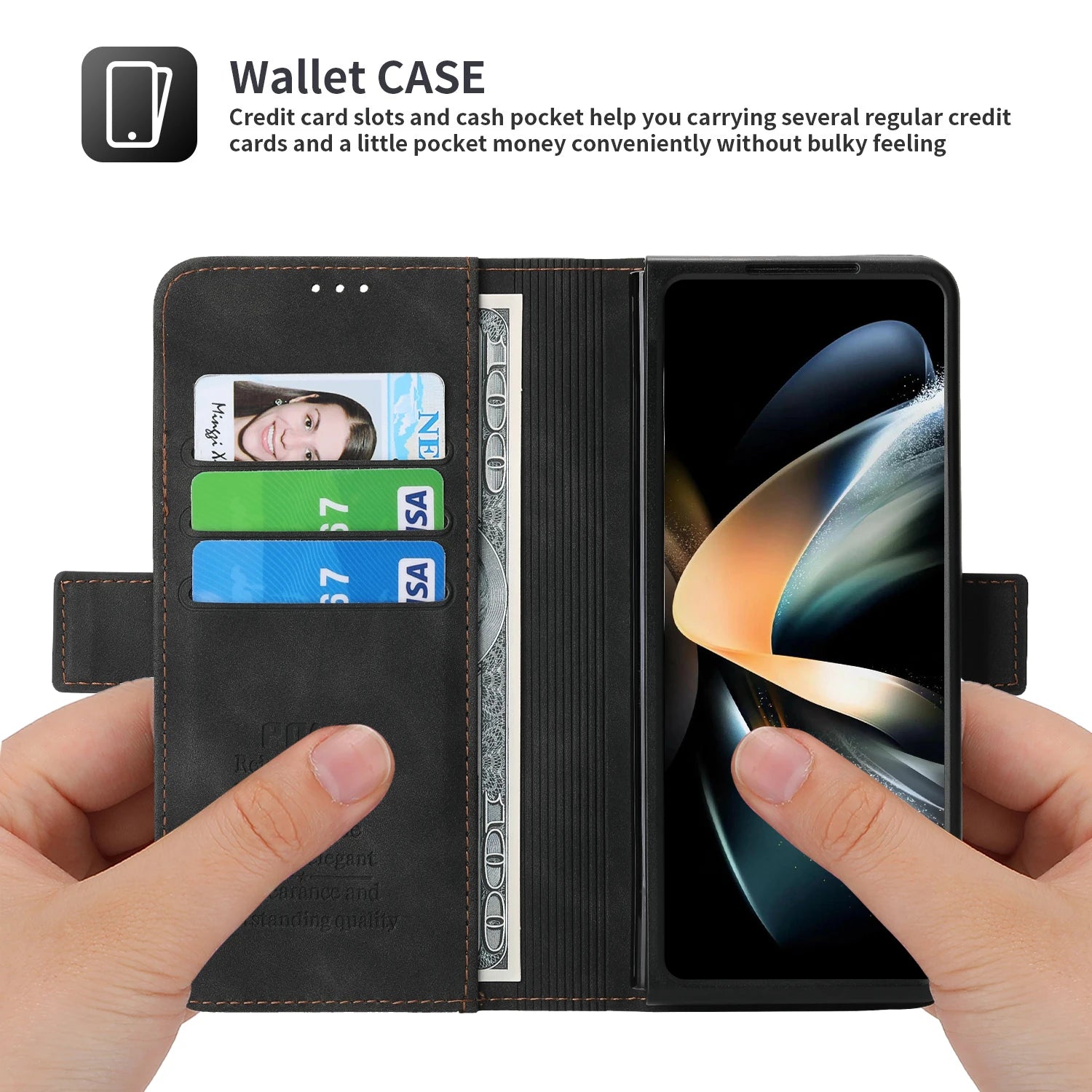 Magnetic Flip Wallet Card Slot Galaxy Z Fold Case - DealJustDeal