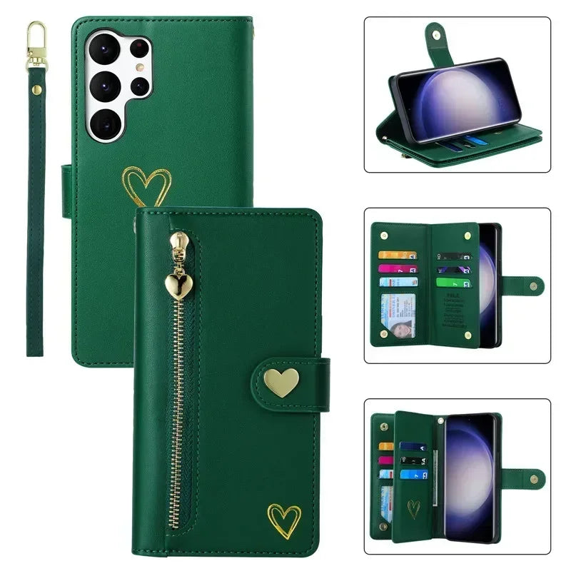 Flip Lanyard Stand Wallet Card Leather Galaxy Note and S Case - DealJustDeal