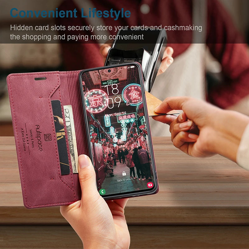 Magnet Leather Wallet Galaxy Note and S Case - DealJustDeal