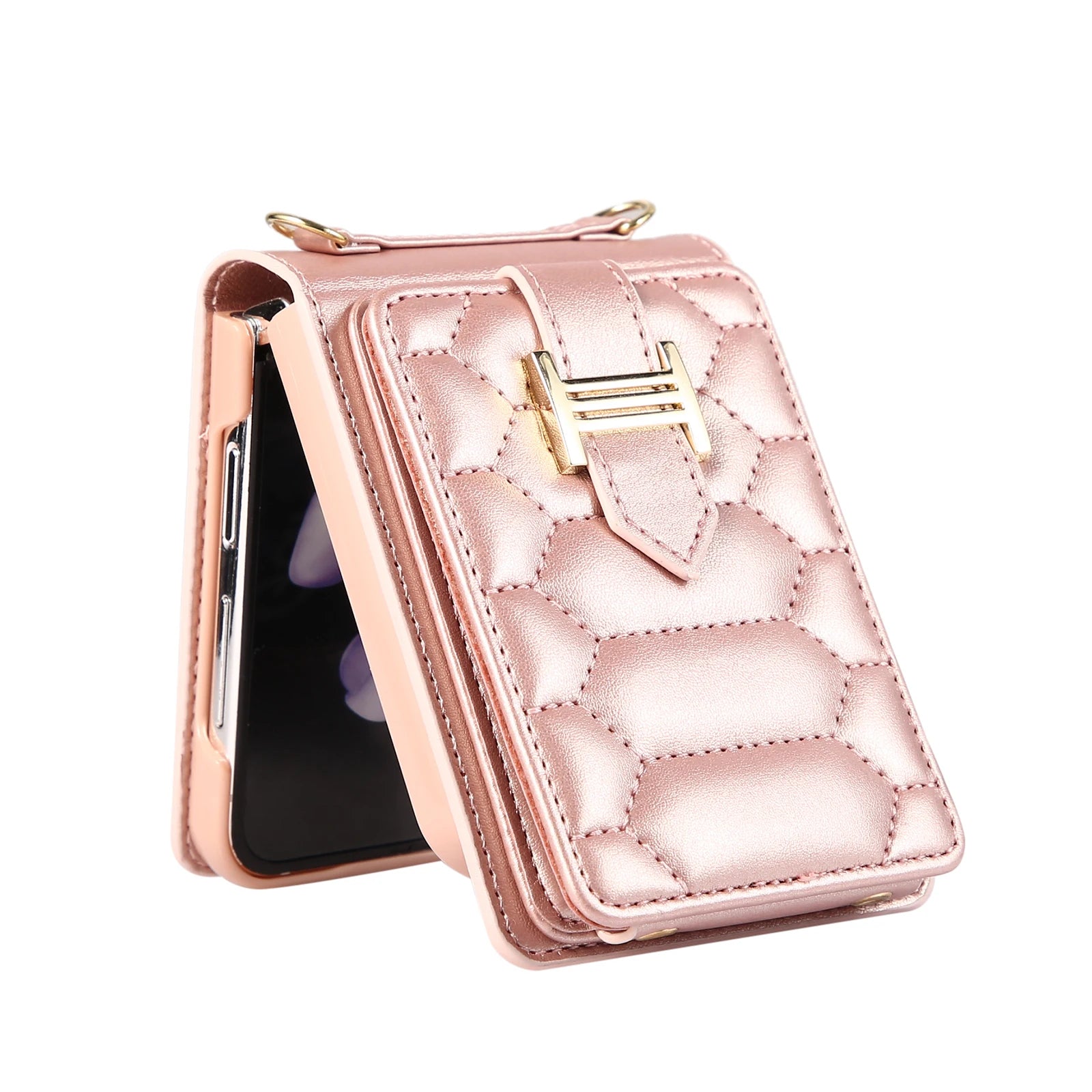 Vertical Cards Slot Holder Wallet Leather Galaxy Z Flip Case - DealJustDeal