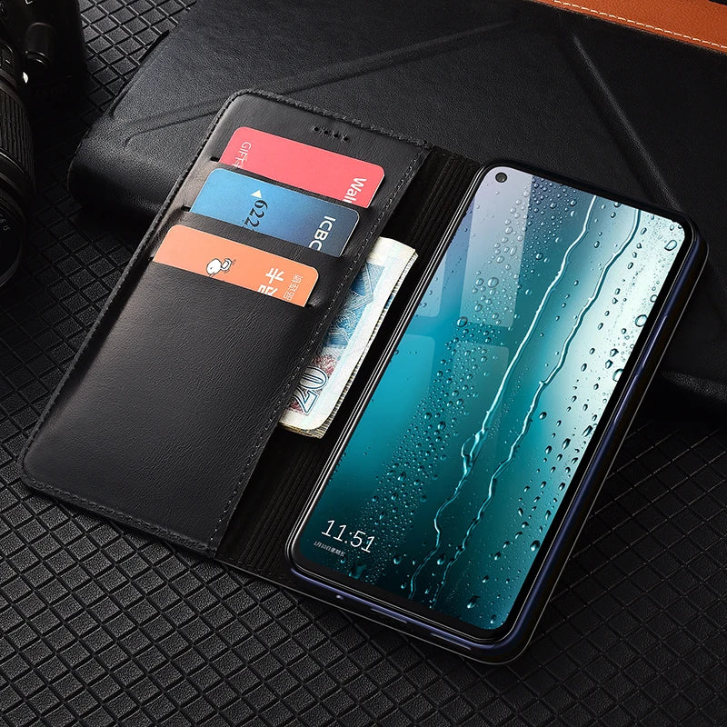 Magnetic Flip Genuine Leather Galaxy Note Case - DealJustDeal