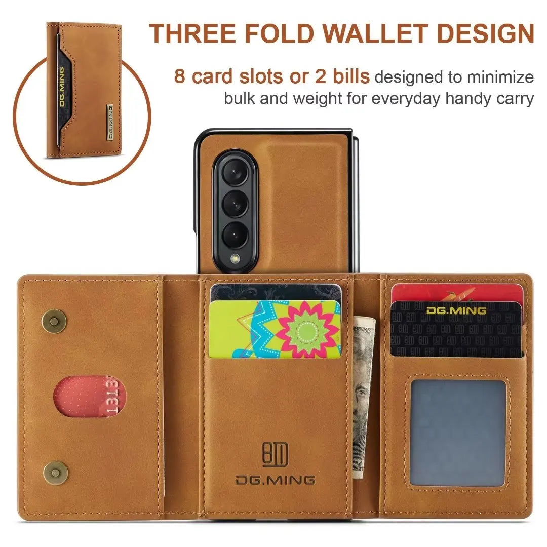 Detachable Card Pocket Flip Leather Magnetic Wallet Galaxy Fold Z Case - DealJustDeal